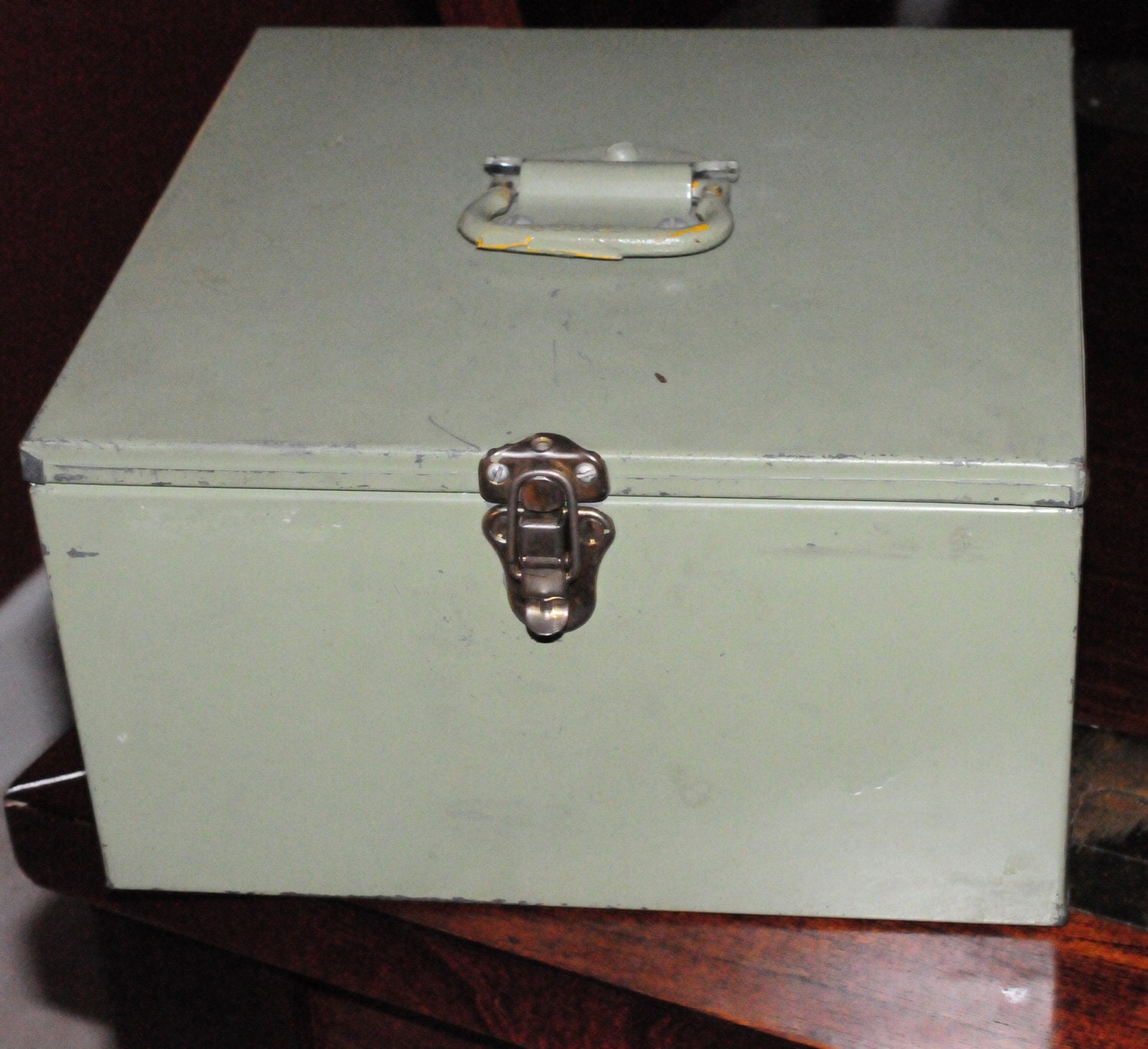 Vintage Industrial Metal Strong Box by MidCenturyMetropolis