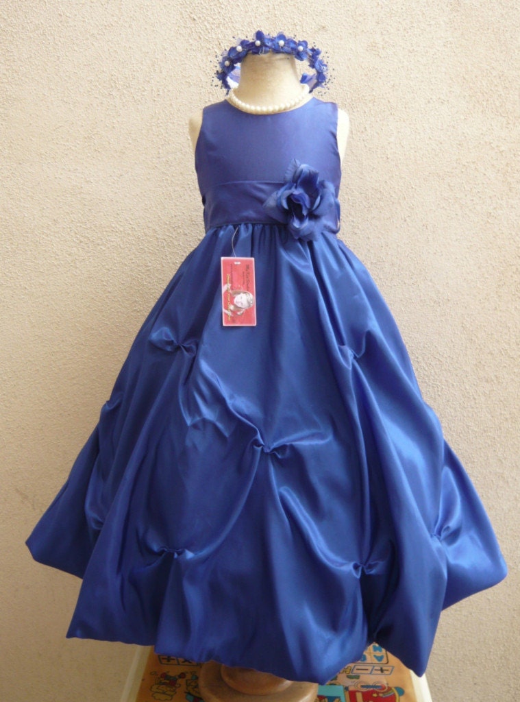 Flower Girl Dress BLUEBlue Royal PO1 Wedding Children Easter ...