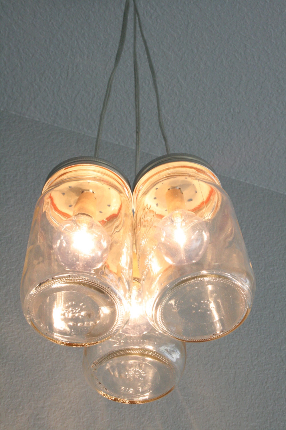 Contemporary Mason Jar Triple Pendant by ReneeAndSherwood on Etsy