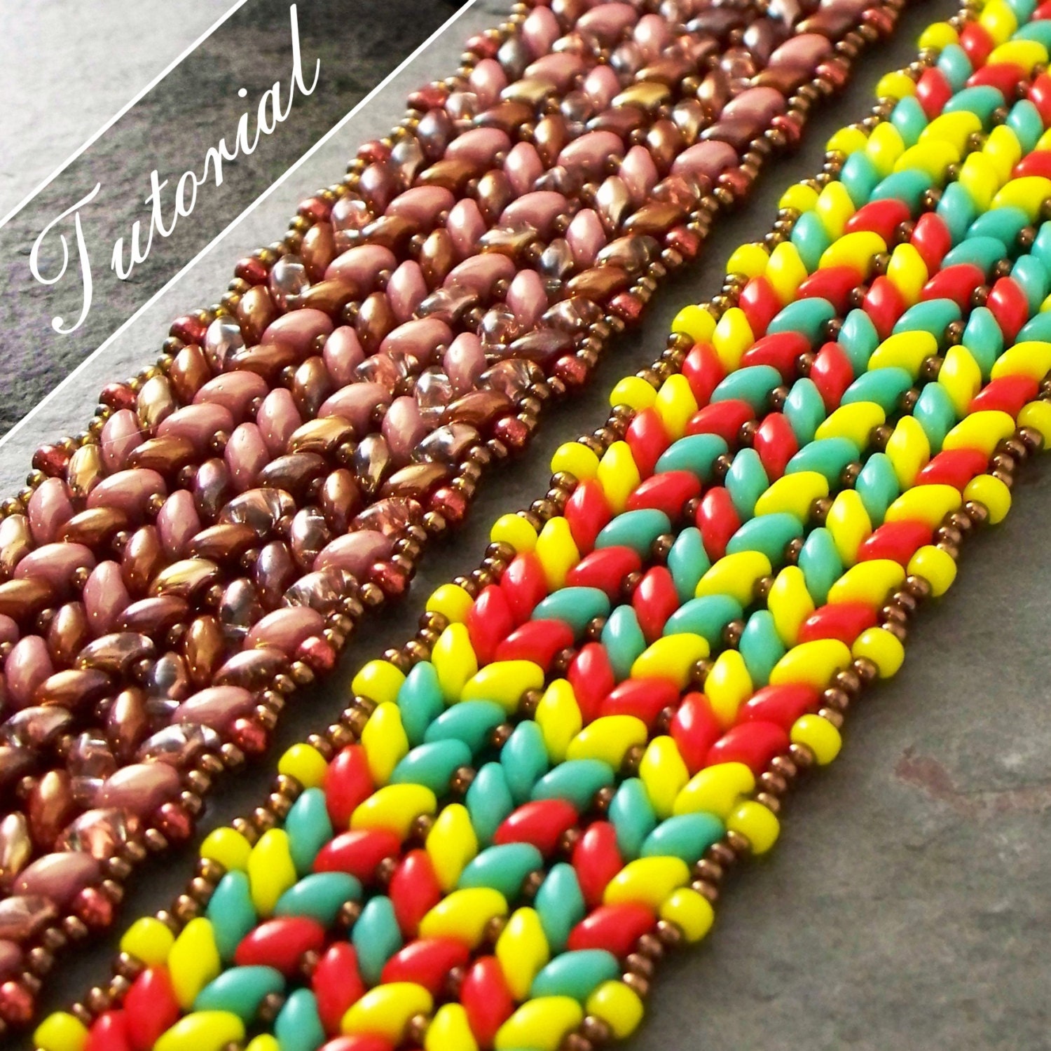 Super Duo Herringbone Beaded Bracelet Tutorial Bead Pattern