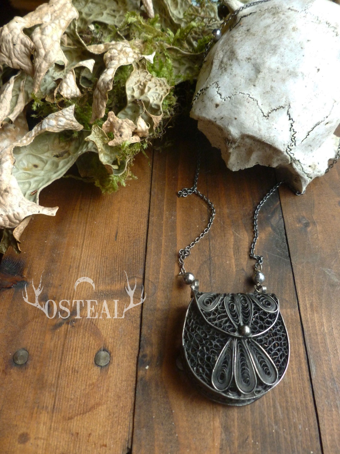 Antique Silver Filigree Necklace