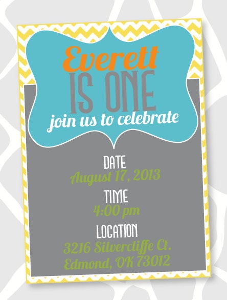 Chevron PRINTABLE Birthday Invitation by Love The Day Il_570xn