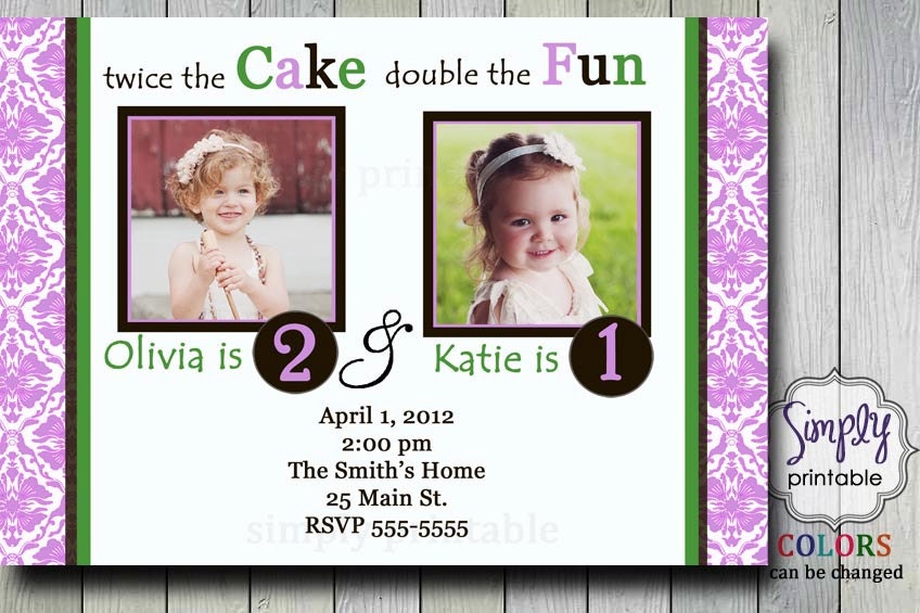 Purple Joint Party Girls Birthday Invitation Il_570xn