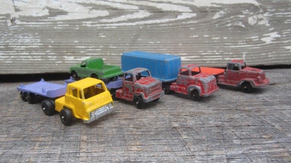 Collection of 4 Vintage Metal Toy Cars Big by