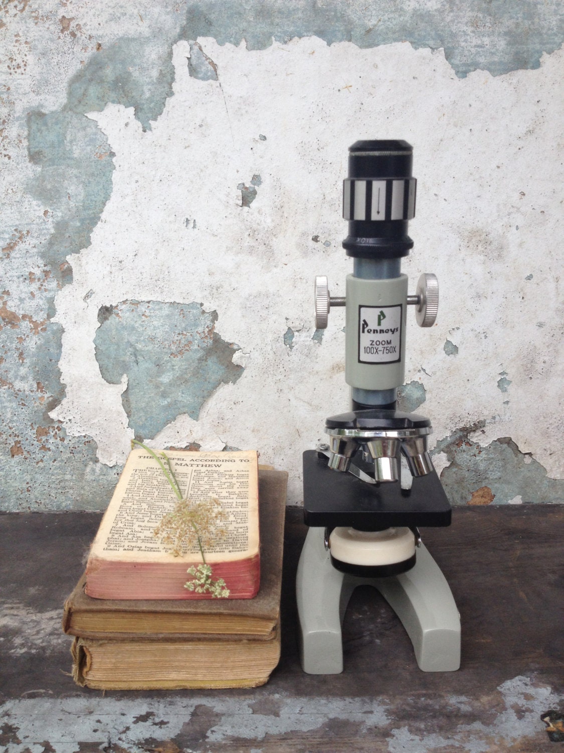 Vintage Microscope/Penney's/750/x/Scientific Decor/Industrial Decor - MarchHareMade