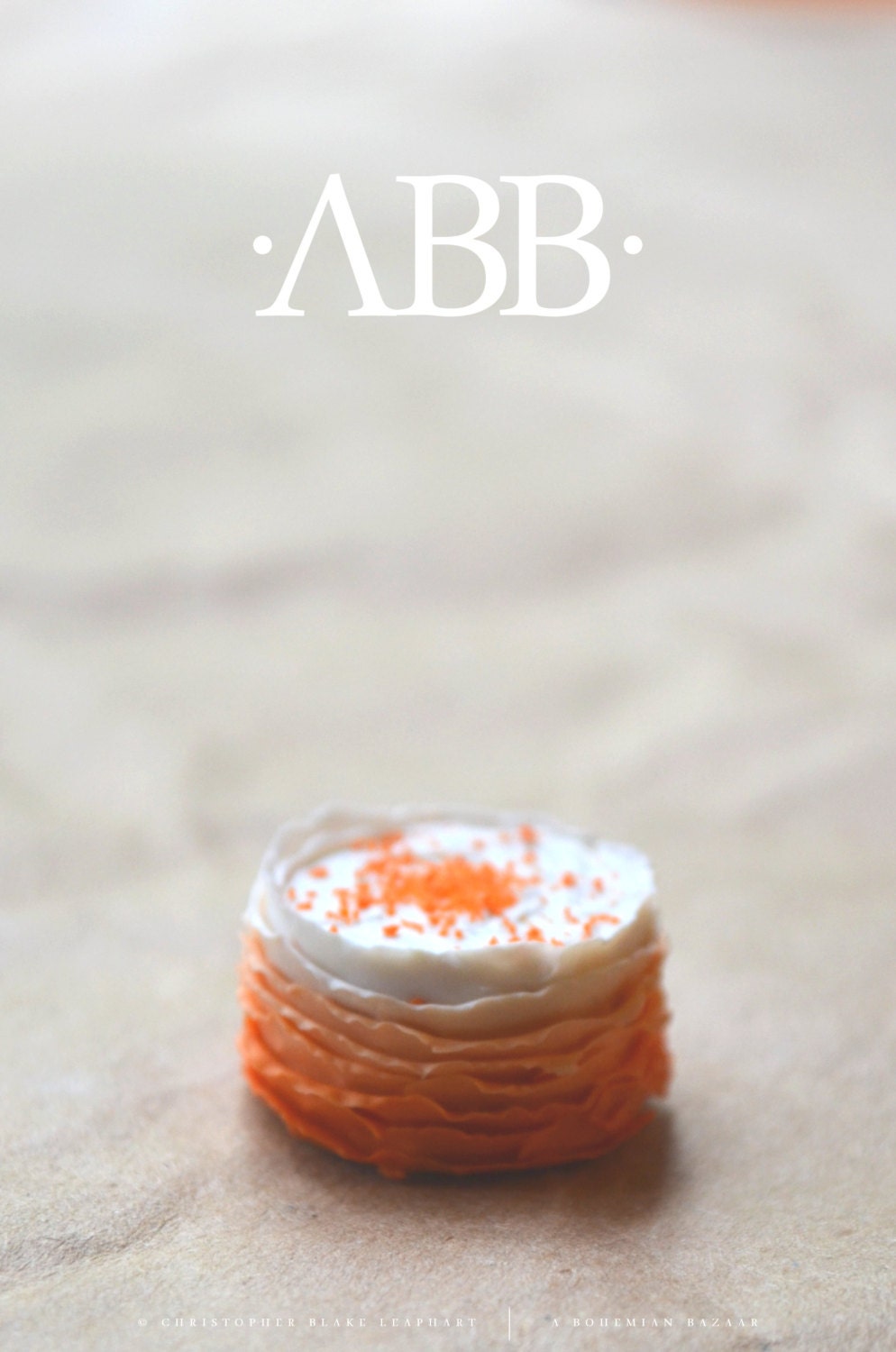Bright Orange Ombre Cake with Sprinkles - 1:12 Scale Miniature - abohemianbazaar
