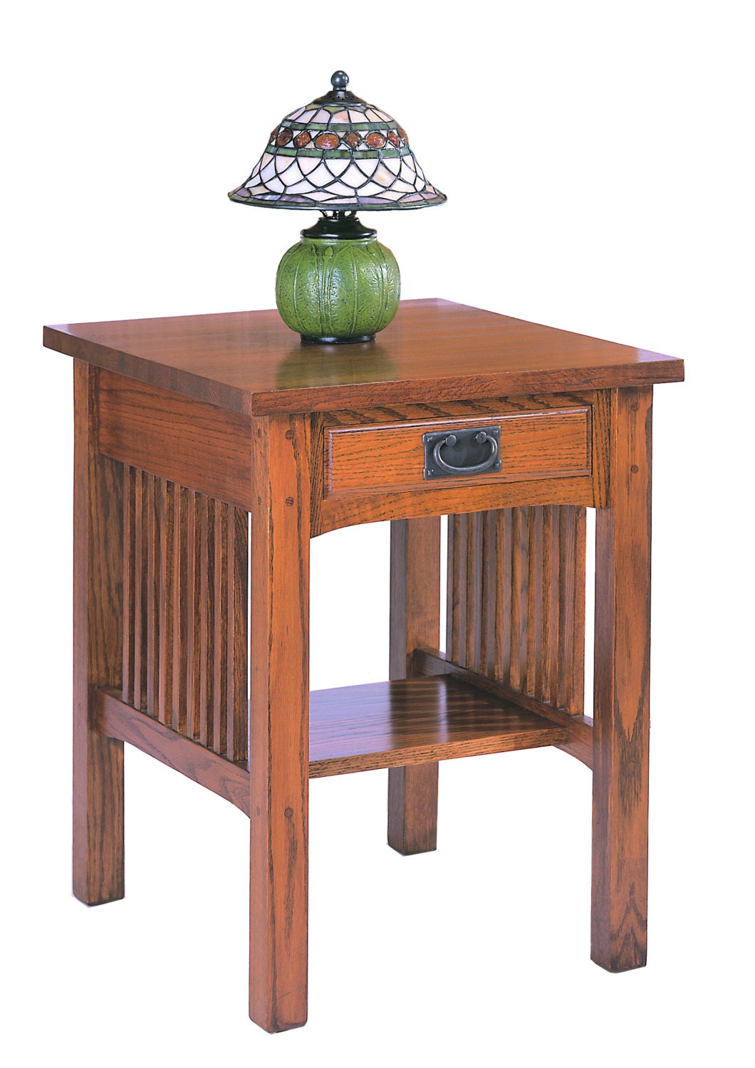 MISSION END TABLE 100 Solid Oak One Drawer Tall by domestichome