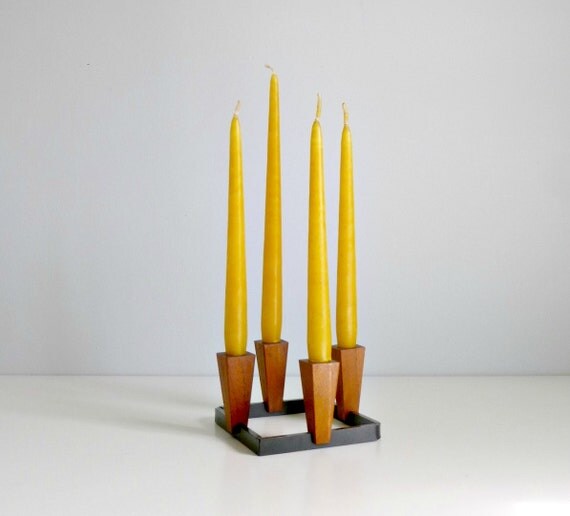Mid Century Modern Candle Holders & Taper Candles by mungoandmidge
