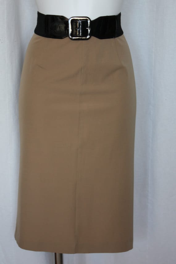 Camel pencil skirt wool blend Italian vintage by PitzicatVintage