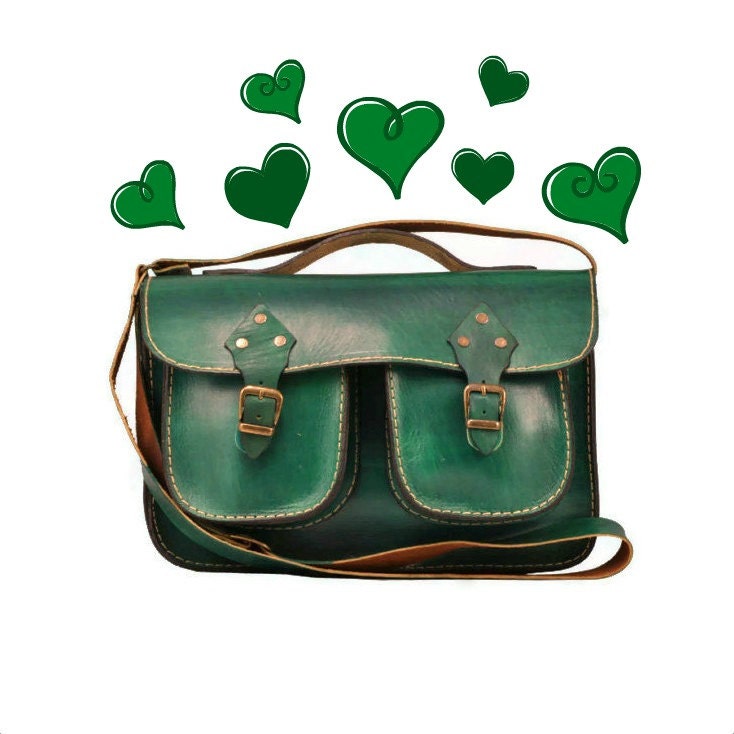 Green Leather Bag Messenger Bag Purse Tote Bag ipad Bag for men crossbody leather messenger bag,christmas - ammaciyo