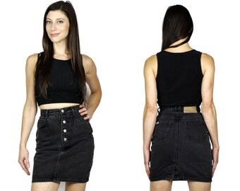 Skirt High Rise Mini Skirt 1980s Punk Womens Grunge Clothing sz XXS