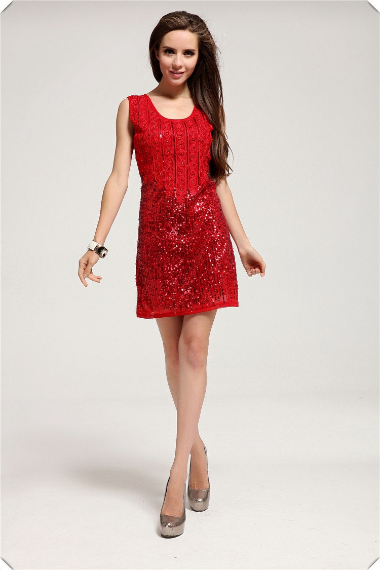 1920's inspired cocktail dress in red- SERENA DRESS