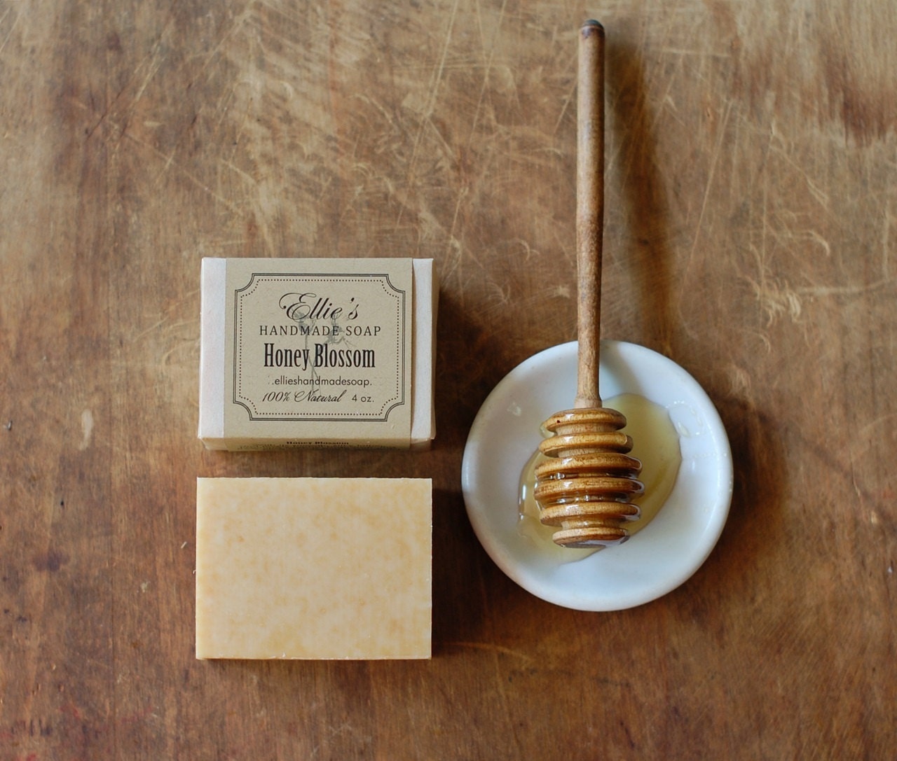 Honey Blossom Soap - 100% Natural, Cold Process, Castile, Olive Oil Handmade Herbal Soap