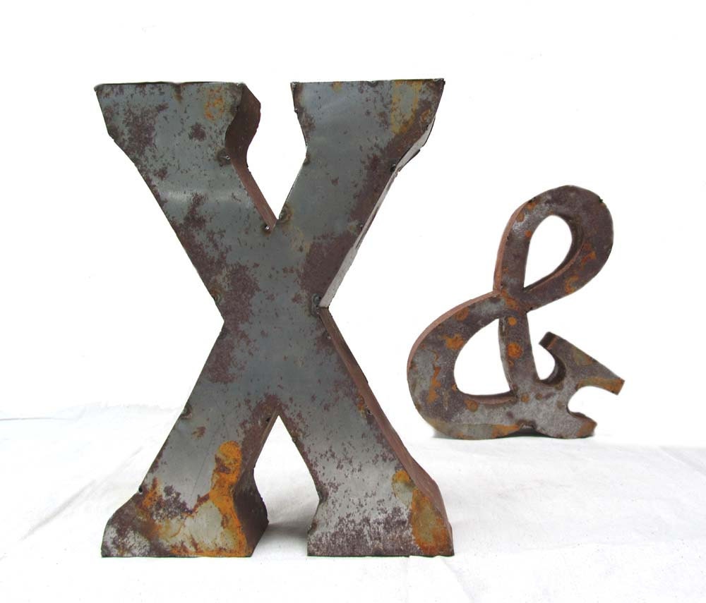 Vintage Extra-Large Metal Marquee Letter - edithandolive