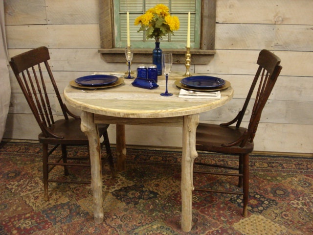 driftwood round dining room table