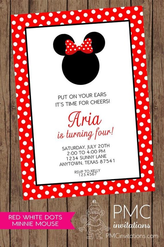 Minnie Mouse Birthday Invitation Il_570xn