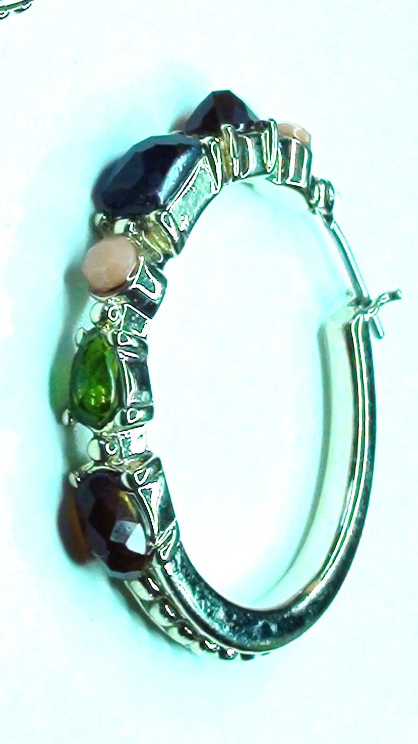 14K gold Plated Hoop Earrings 1 2/8 by VINTAGEARTJEWELRY