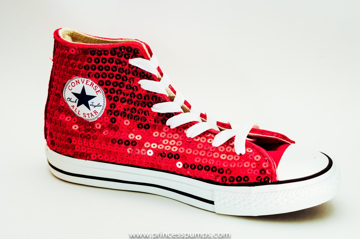 red sequin converse high tops