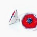 Ceramic stud earrings Poppies