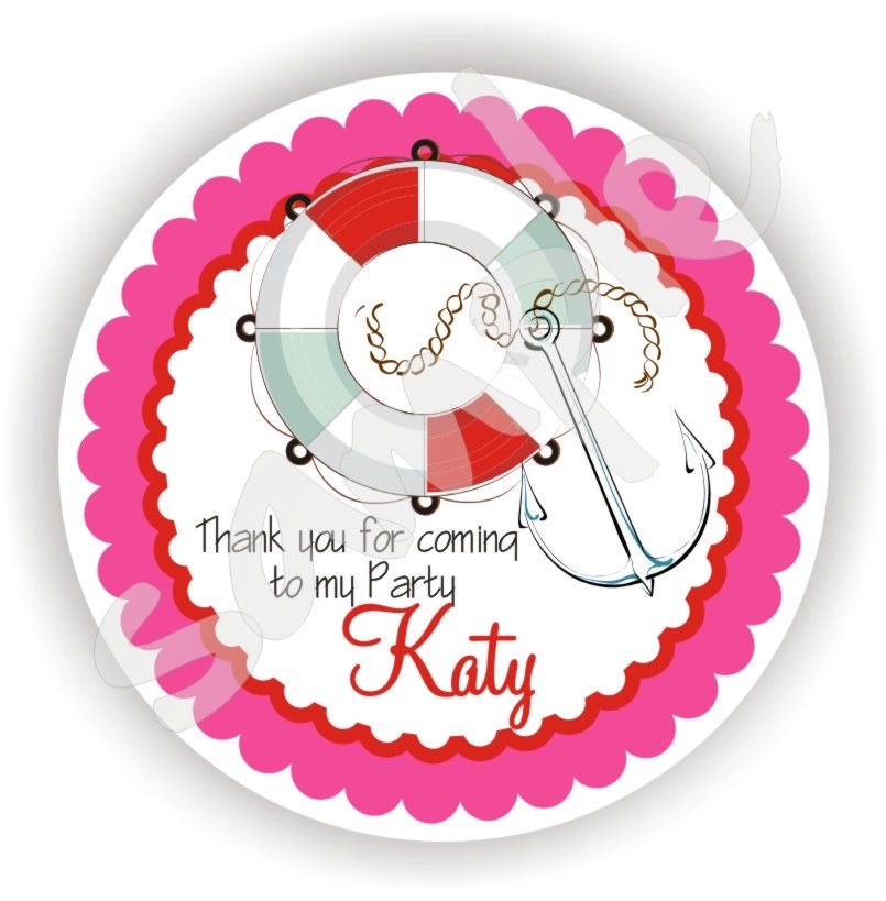 40 Thank You 2 inch circle Stickers - Birthday - Baby Shower - Envelope Seal - Address Label - Lifesaver Theme - Personalized Il_570xn