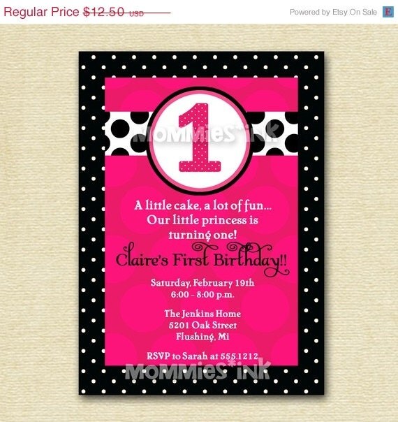 10% Off Holiday Sale Bright and Polka Dotty Birthday Invitation - PRINTABLE INVITATION DESIGN Il_570xn