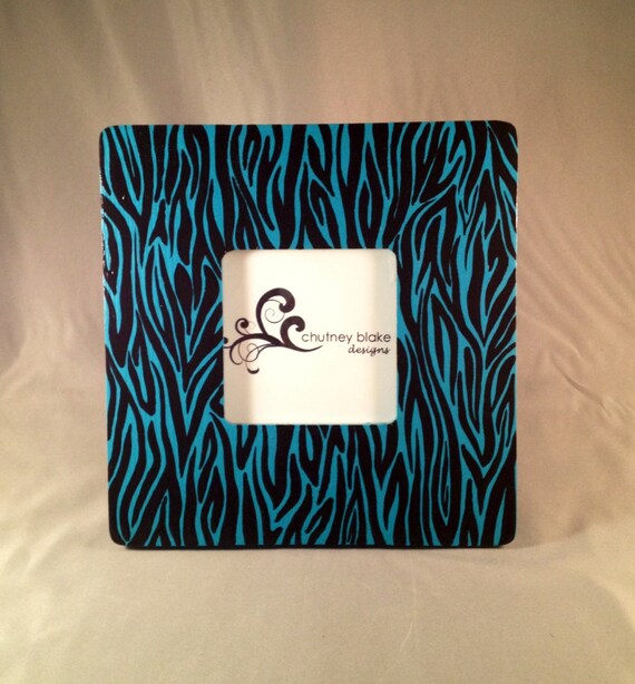 Zebra Print Picture Frame by chutneyblakedesigns on Etsy