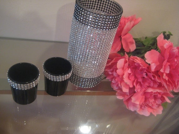 Black and Silver Centerpiece Set by MyKreations4U on Etsy