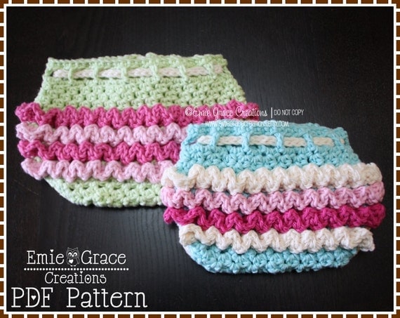 Ruffled Diaper Cover Crochet Pattern Ruffle by ...