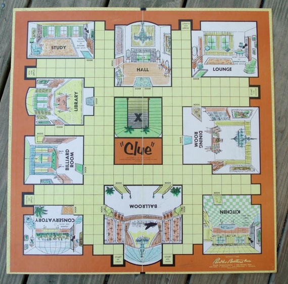 Vintage Game Board 1960 Clue By Papercreationsbydeb On Etsy