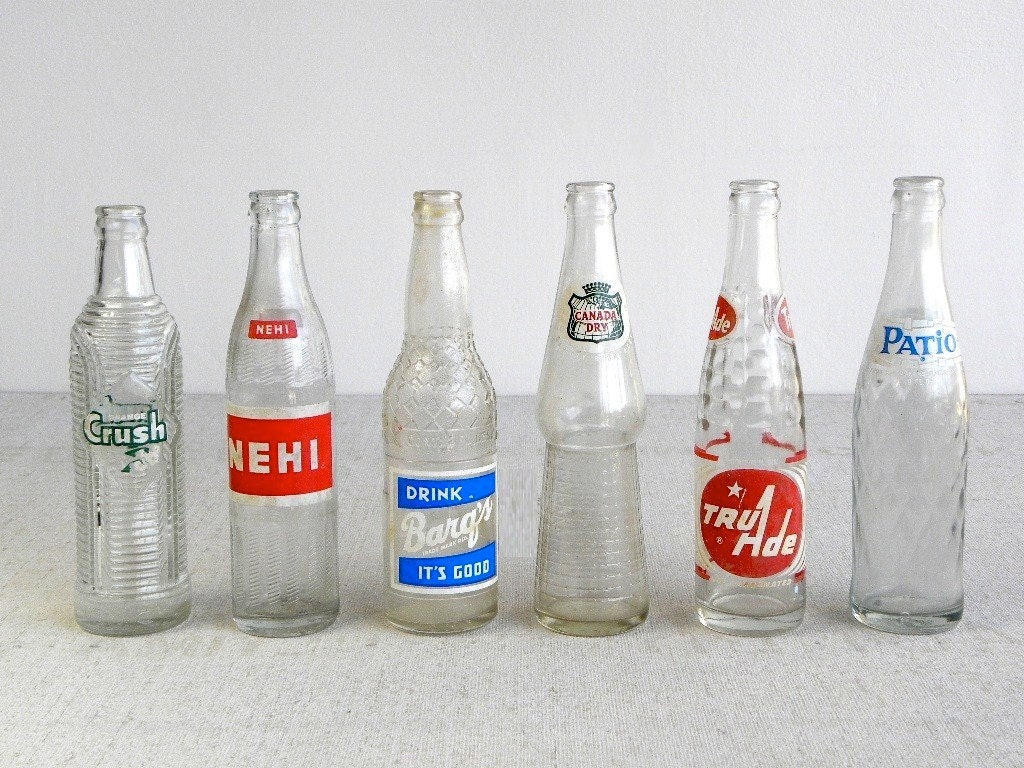 Vintage Nehi Soda Bottle, Red and White, Great Label/Logo, 1950's-60's