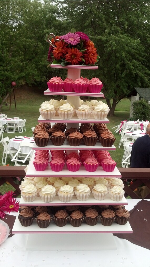 7 Tier Square Custom Made Cupcake Stand With by MikesAmazingStands