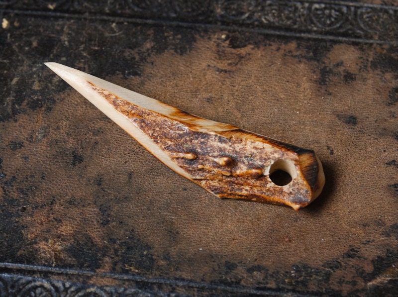 Genuine wild deer horn with hole, pendant - Alchemyshop