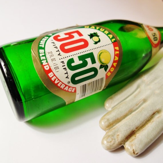 Items similar to Vintage Cotton Club pop bottle, Soda, Green Glass