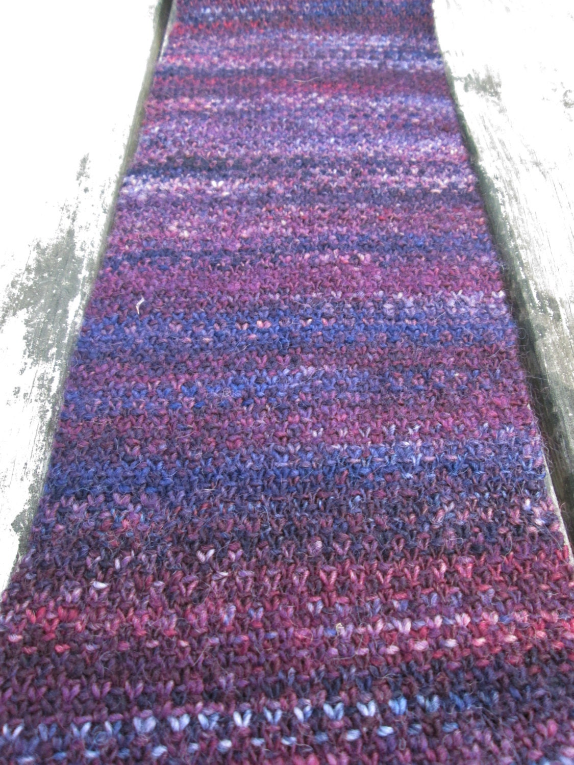 Hand Knitted Scarf, Hand Spun, Hand Dyed Wool - WendysWonders127