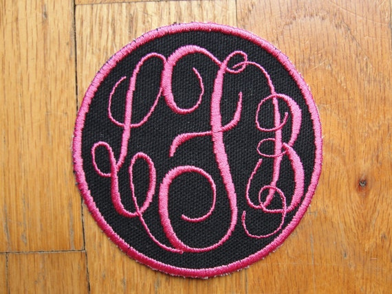 Iron On Monogrammed Name Initial Monogram Patch By Rebeccasthreads 