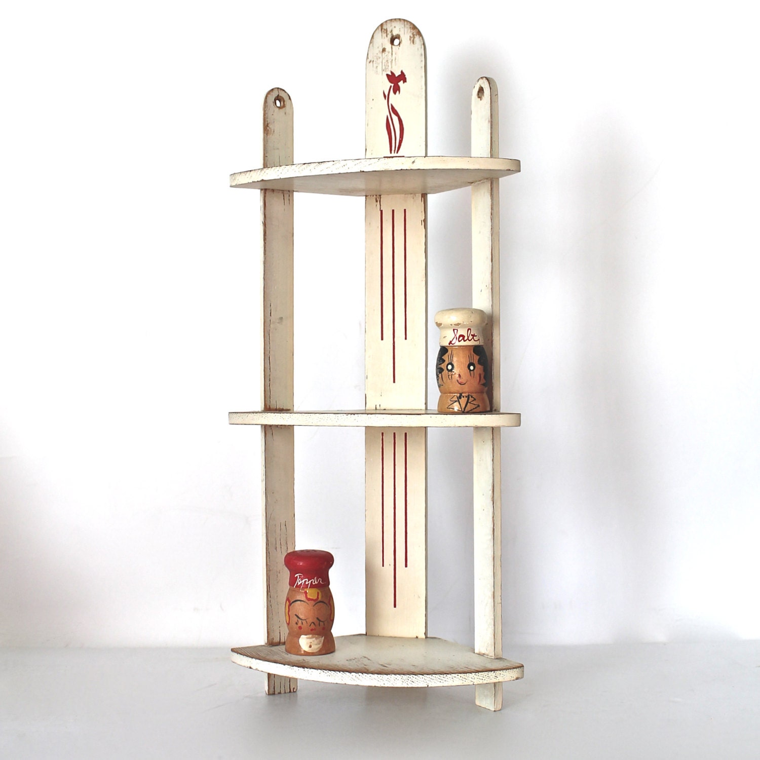Vintage Corner Wooden Hanging Shelf by SugarLMtnAntqs on Etsy