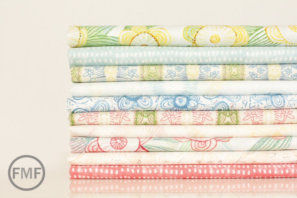 Fat Quarter Bundle Sweet Life, 10 Pieces, Cori Dantini, Blend Fabrics, 100% Cotton Fabric, 112.102