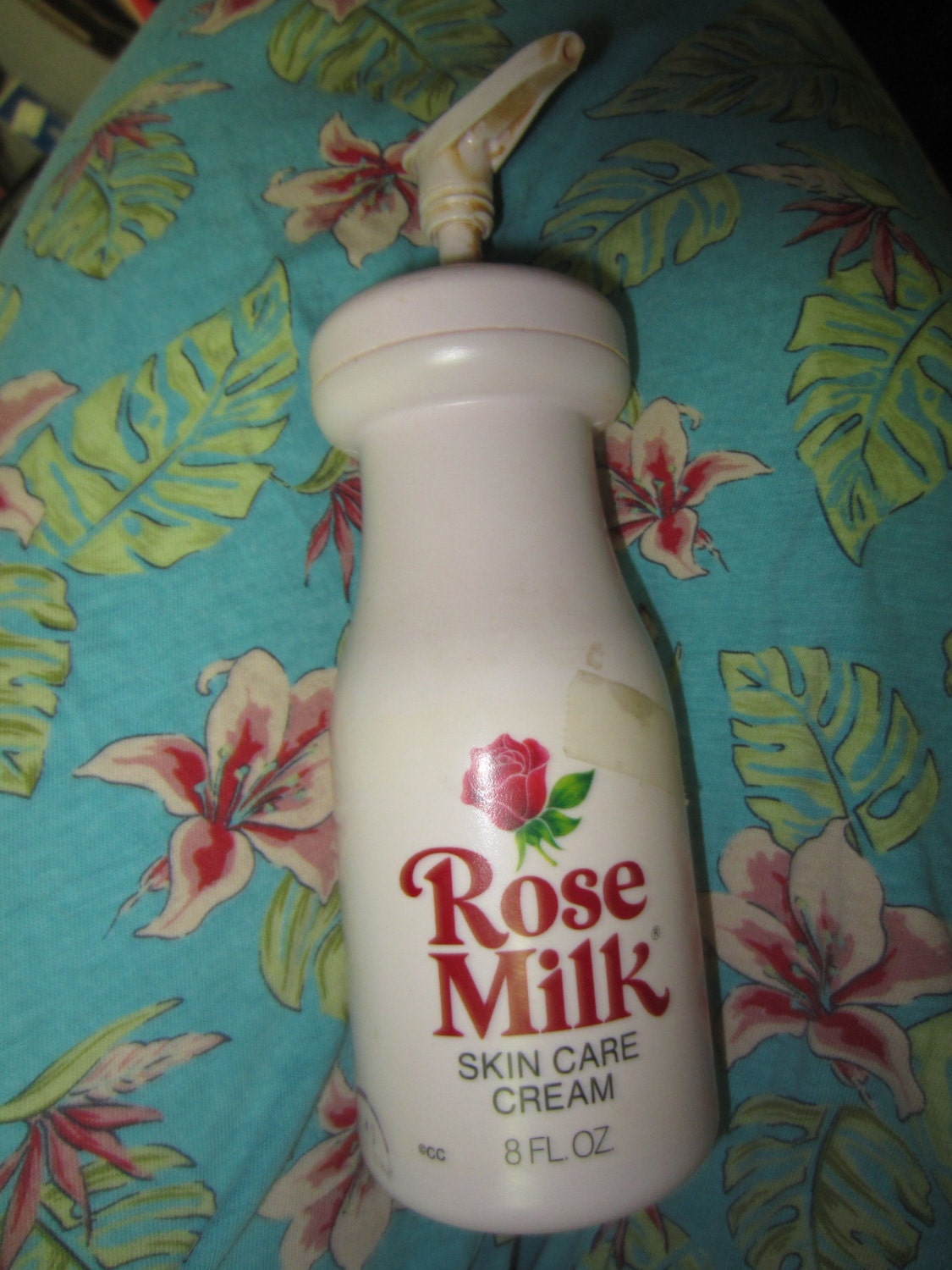 Vintage 1970s Rose Milk Skin Care Cream pink by kookykitsch
