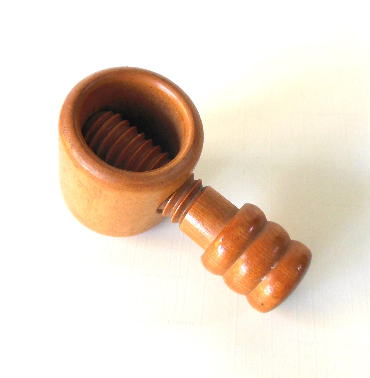 Wooden Nutcracker Hand Crank Wood Nut Cracker by LaurasLastDitch