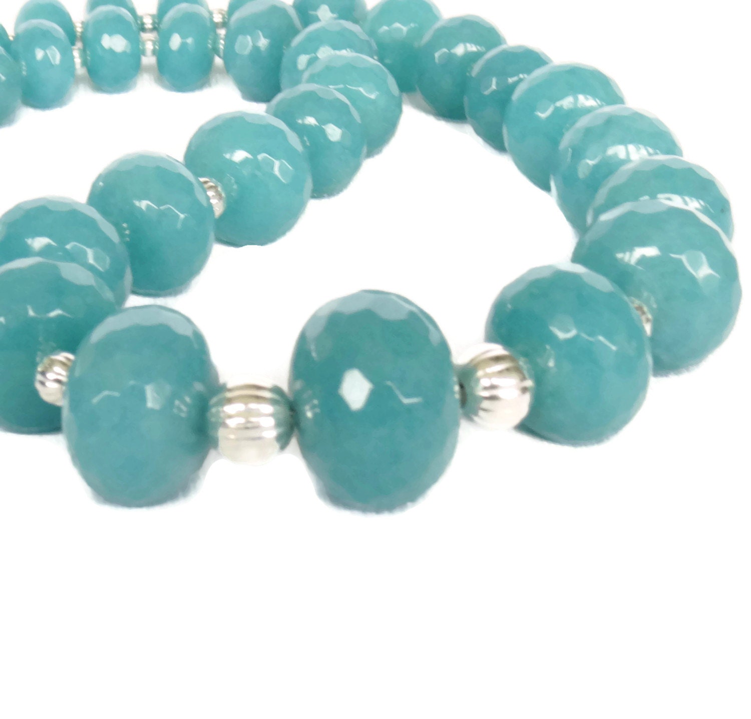 Turquoise Blue Sponge Quartz Necklace by WildflowersAndGrace