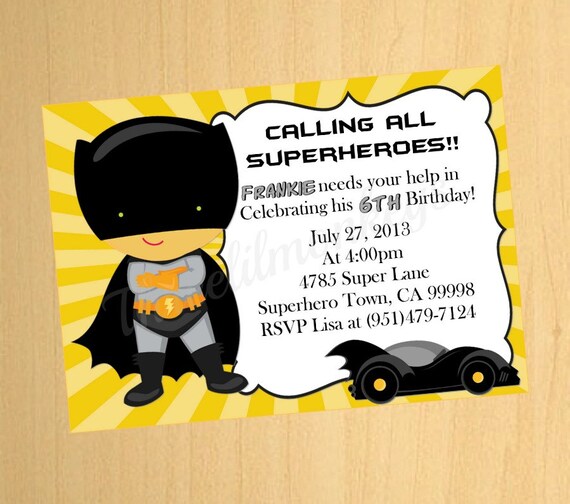 DIY Superhero Invitation (Digital File) Il_570xn