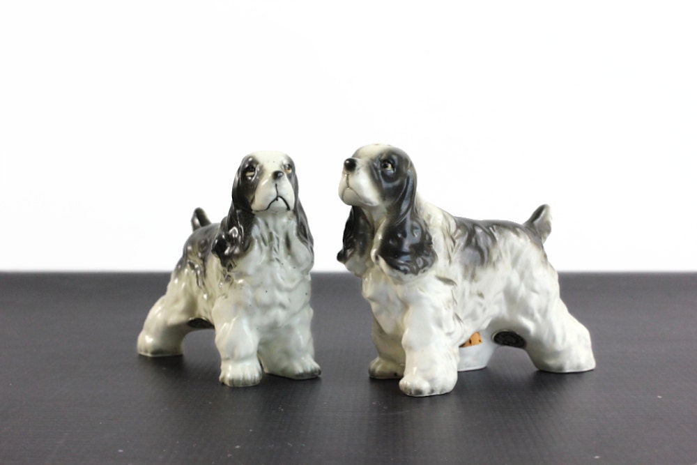 Springer Spaniel Salt Pepper Shakers Dog by OldVintageGoodies