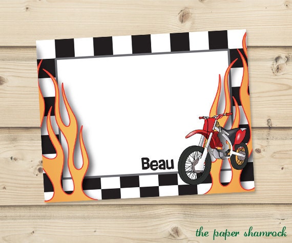 Motorcycle - Kids Thank you Cards, Printable Thank you Cards for Kids, Personalized Note Cards for Kids Il_570xn