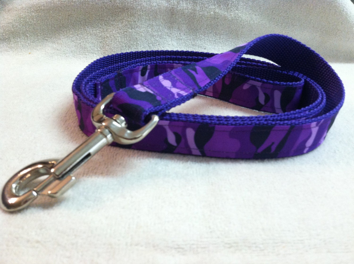Purple Camouflage Custom Dog Leash - DoggieStylz