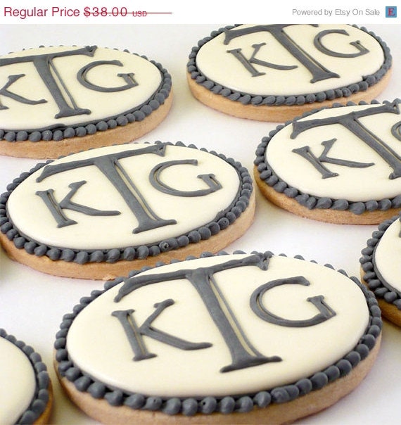 SALE Decorated Cookies Personalized Ovals Wedding