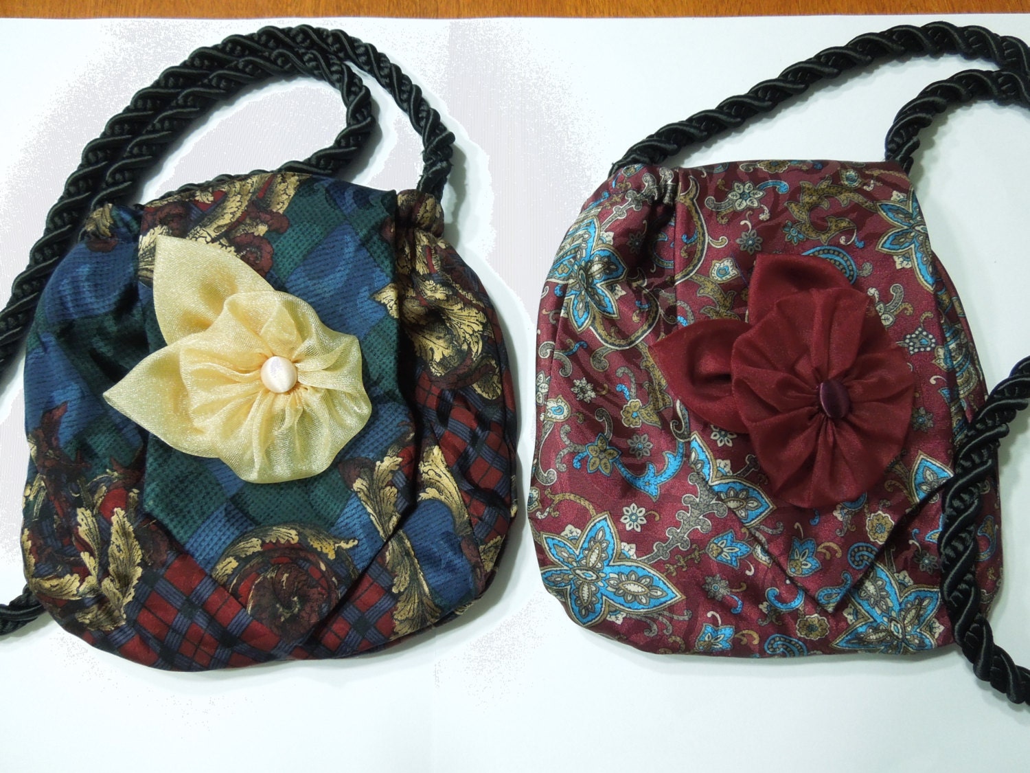 One Handmade Small Tie purse, great for holiday gifts, christmas gift, stocking stuffer, secret santa gift
