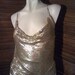 Super Sexy Vintage 1970s-1980s,Gold Metal Mesh, Disco , Backless,Lace Up,Halter Top