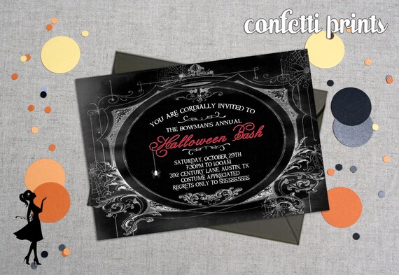 Halloween Party Invitation - HOUSE On HAUNTED HILL Printable Il_570xn