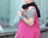 pink PLUS -  shoulder hobo bag, intensely colored tote bag - bandabag
