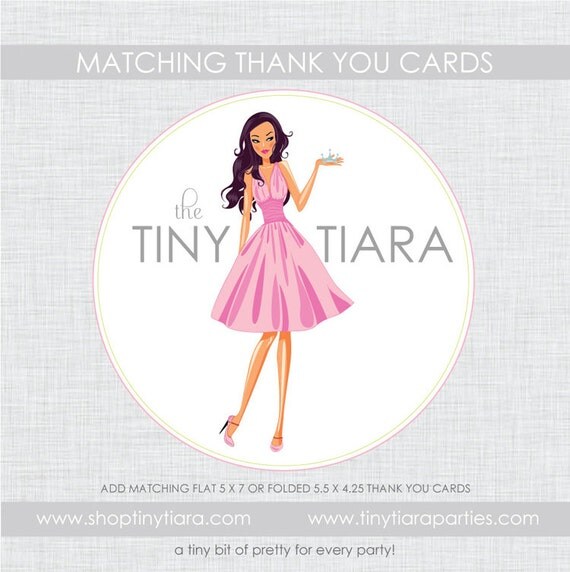 Matching Thank You Cards Add On : Printable Party Designs by The Tiny Tiara Il_570xn